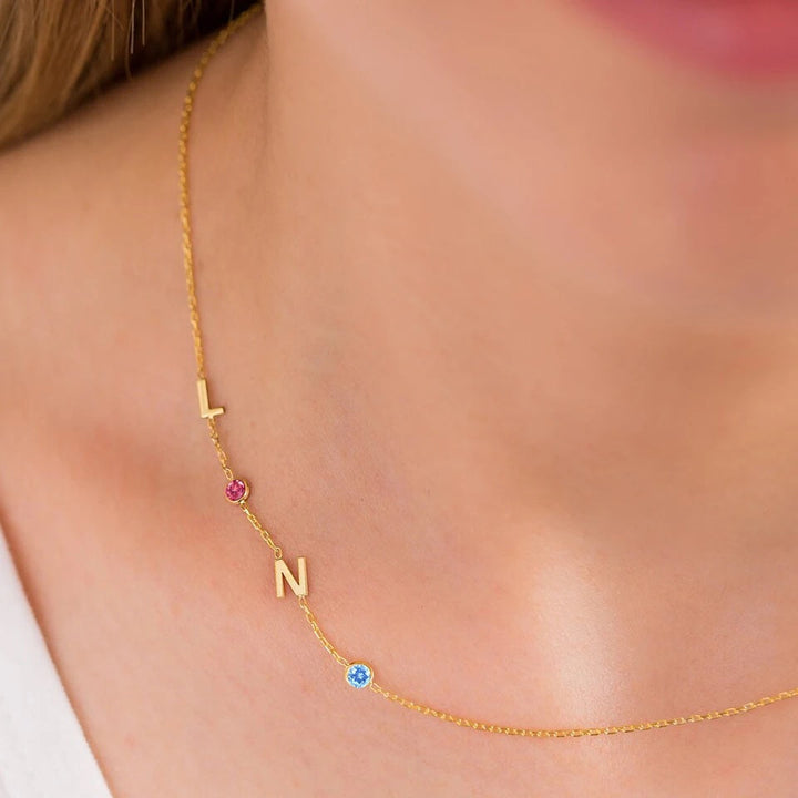 Custom Sideway Initial Necklace
