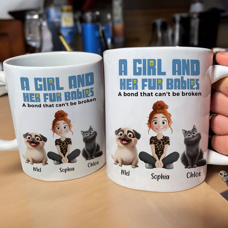 A Girl And Her Cats - Personalized Mug - Gift For Daughter