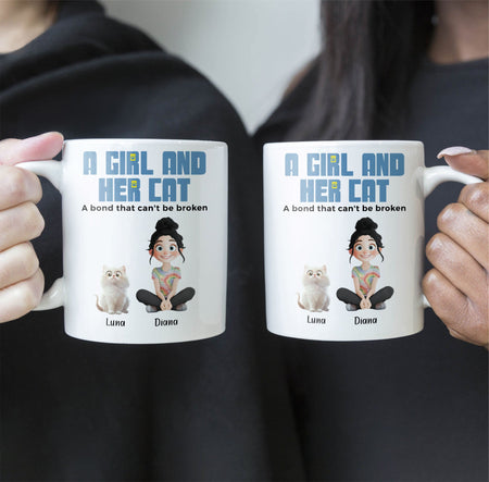 A Girl And Her Cats - Personalized Mug - Gift For Daughter