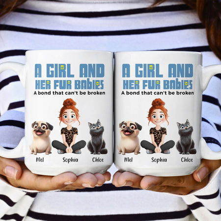 A Girl And Her Cats - Personalized Mug - Gift For Daughter