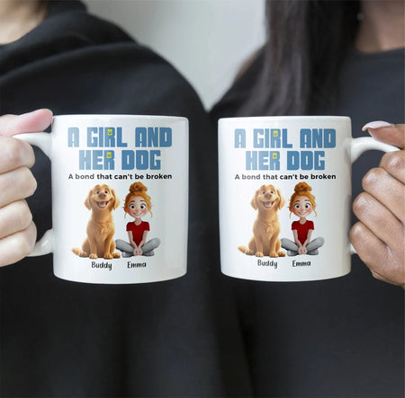 A Girl & Her Dogs Has Unbreakable Bond - Personalized Mug - Gift For Daughter