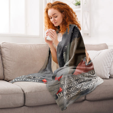 A Hug From Heaven - Personalized Memory Photo Blanket