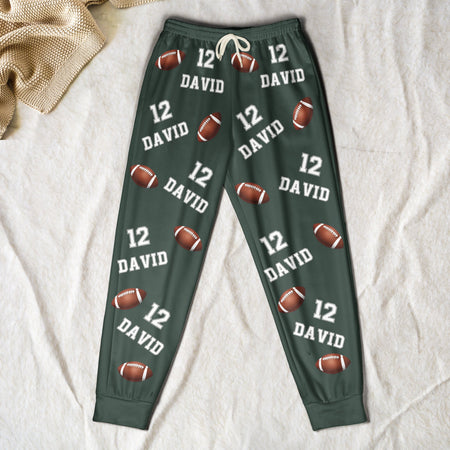 American Football Custom Name, Number - Personalized Sweatpants, Lounge Pants With Pockets, Custom Pajama Pants, Jogger Sweatpants, Gift For Son, Gift for Him