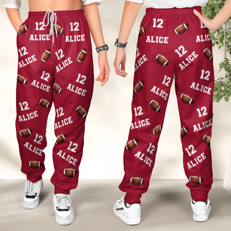 American Football Custom Name, Number - Personalized Sweatpants, Lounge Pants With Pockets, Custom Pajama Pants, Jogger Sweatpants, Gift For Son, Gift for Him