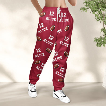 American Football Custom Name, Number - Personalized Sweatpants, Lounge Pants With Pockets, Custom Pajama Pants, Jogger Sweatpants, Gift For Son, Gift for Him