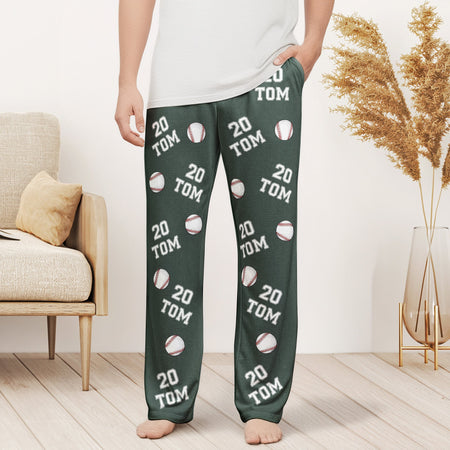 Baseball Custom Name, Number - Personalized Sweatpants - Lounge Pants With Pockets, Custom Pajama Pants, Jogger Sweatpants, Gift For Son, Gift for Him