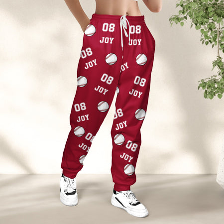 Baseball Custom Name, Number - Personalized Sweatpants - Lounge Pants With Pockets, Custom Pajama Pants, Jogger Sweatpants, Gift For Son, Gift for Him