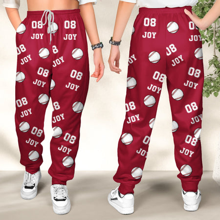 Baseball Custom Name, Number - Personalized Sweatpants - Lounge Pants With Pockets, Custom Pajama Pants, Jogger Sweatpants, Gift For Son, Gift for Him