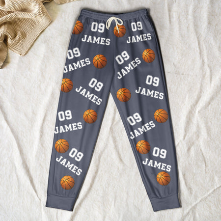 Basketball Custom Name, Number - Personalized Sweatpants - Lounge Pants With Pockets, Custom Pajama Pants, Jogger Sweatpants, Gift For Son, Gift for Him