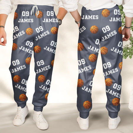 Basketball Custom Name, Number - Personalized Sweatpants - Lounge Pants With Pockets, Custom Pajama Pants, Jogger Sweatpants, Gift For Son, Gift for Him