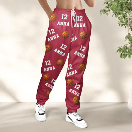 Basketball Custom Name, Number - Personalized Sweatpants - Lounge Pants With Pockets, Custom Pajama Pants, Jogger Sweatpants, Gift For Son, Gift for Him