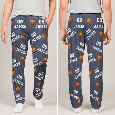 Basketball Custom Name, Number - Personalized Sweatpants - Lounge Pants With Pockets, Custom Pajama Pants, Jogger Sweatpants, Gift For Son, Gift for Him