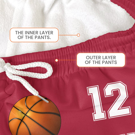 Basketball Custom Name, Number - Personalized Sweatpants - Lounge Pants With Pockets, Custom Pajama Pants, Jogger Sweatpants, Gift For Son, Gift for Him