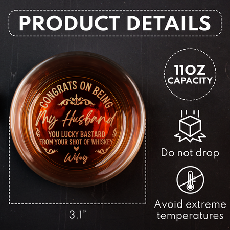 Congrats On Being My Husband - Personalized Engraved Whiskey Glass - Gift For Husband