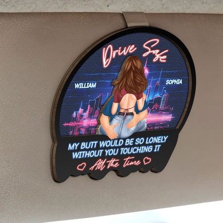 Drive Safe - Valentines Day Gifts For Husband, Boyfriend - Personalized Wooden Car Visor Clip - Gift For Husband