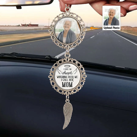 I Have An Angel Watching Over Me - Personalized Photo Car Ornament