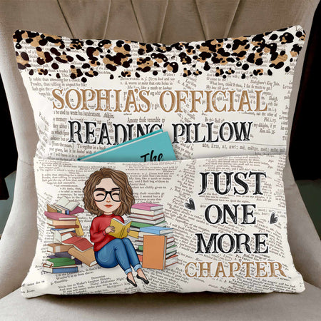 Just One More Chapter - Personalized Pocket Pillow (Insert Included) - Gift For Daughter