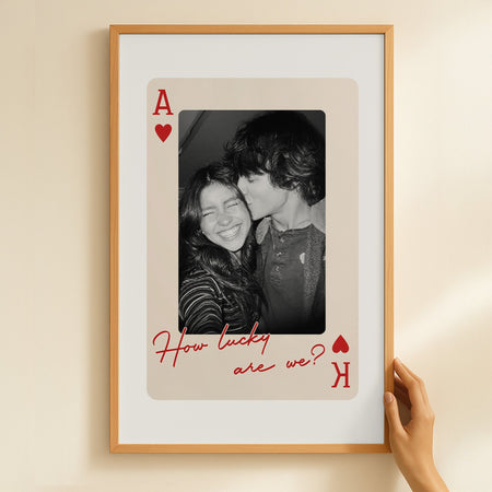 King And Queen Custom Couples Photo How Luck We Are - Personalized Photo Poster