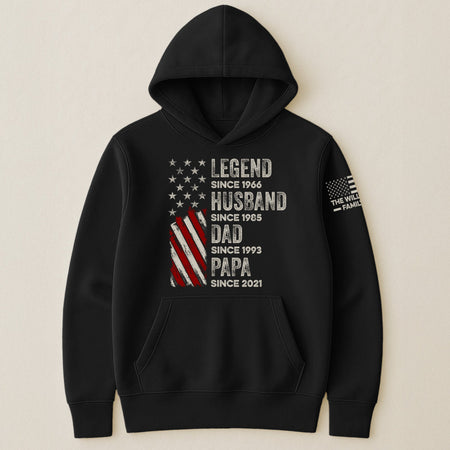 Legend, Husband, Dad And Grandpa Custom Family Name - Personalized Hoodie
