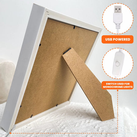 Mom Grandma Hearts Custom Kids' Names - Personalized Flower Shadow Box With LED Light