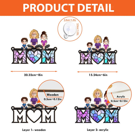 Mom Gift - Personalized Window Hanging Suncatcher Ornament - Gift For Mom