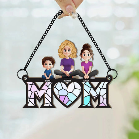 Mom Gift - Personalized Window Hanging Suncatcher Ornament - Gift For Mom
