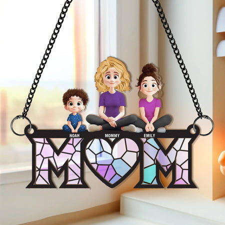 Mom Gift - Personalized Window Hanging Suncatcher Ornament - Gift For Mom