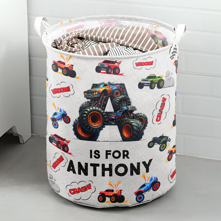 Monster Truck, Unicorn, Astronaut Alphabet Organizer - Personalized Storage Basket