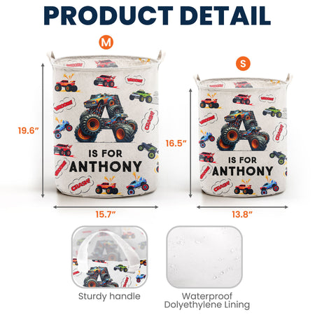 Monster Truck, Unicorn, Astronaut Alphabet Organizer - Personalized Storage Basket