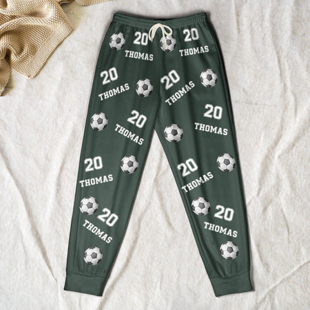 Soccer Custom Name, Number - Personalized Sweatpants, Lounge Pants With Pockets