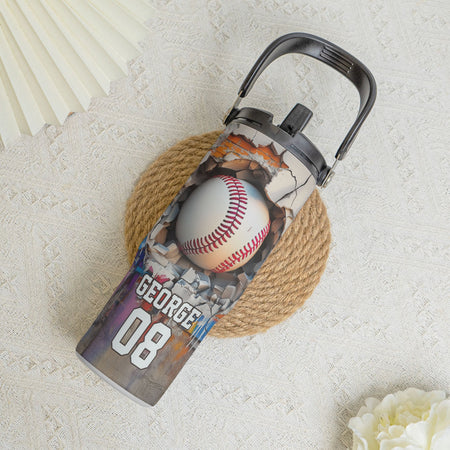 Sport Gifts For Son, Daughter Player - Basketball, Baseball, Football - Personalized 30oz Tumbler With Handle