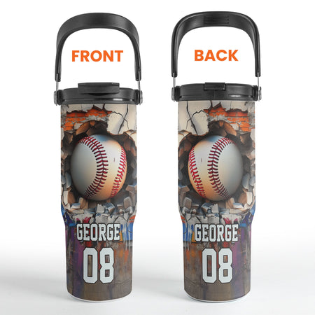 Sport Gifts For Son, Daughter Player - Basketball, Baseball, Football - Personalized 30oz Tumbler With Handle