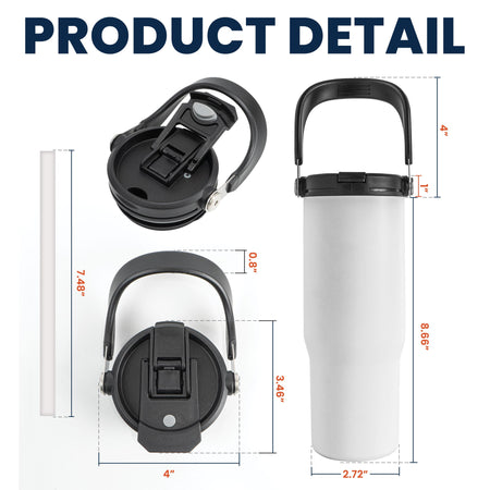 Sport Gifts For Son, Daughter Player - Basketball, Baseball, Football - Personalized 30oz Tumbler With Handle