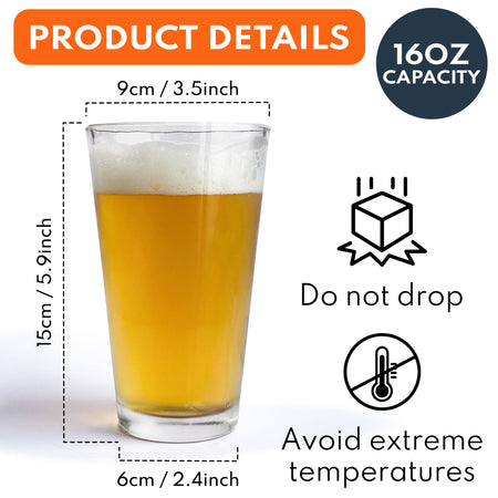 Thanks Dad We Woof You New Version - Personalized Beer Glass