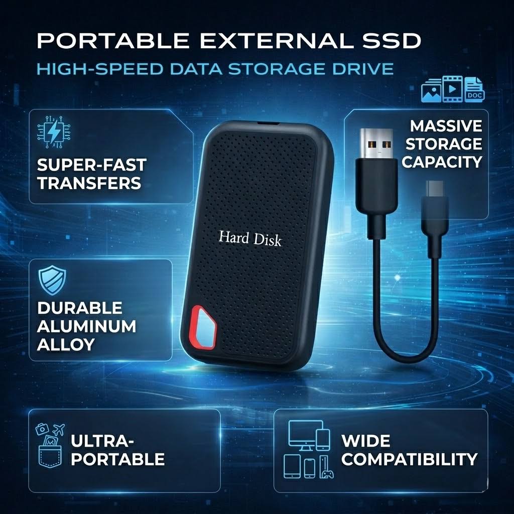 External Hard Drive Portable SSD High-Speed Data Storage - Oracle Gifts