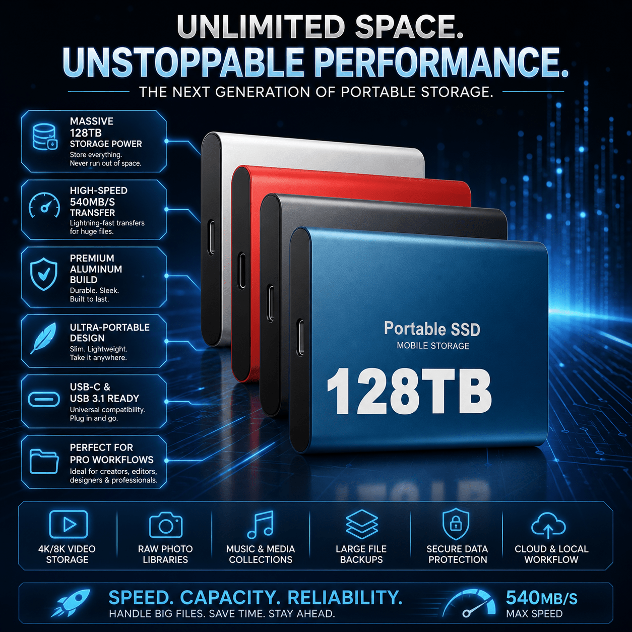 External Ssd Portable USB Mobile Storage Device - Oracle Gifts