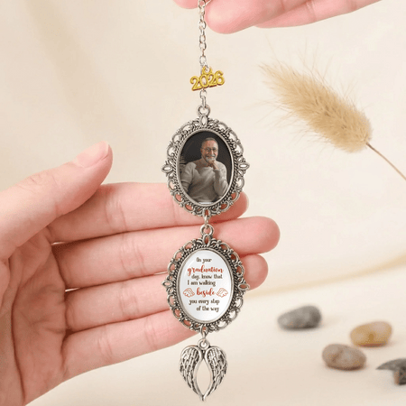 Graduation Walking Beside You Every Step - Custom Tassel Photo Charm - Oracle Gifts