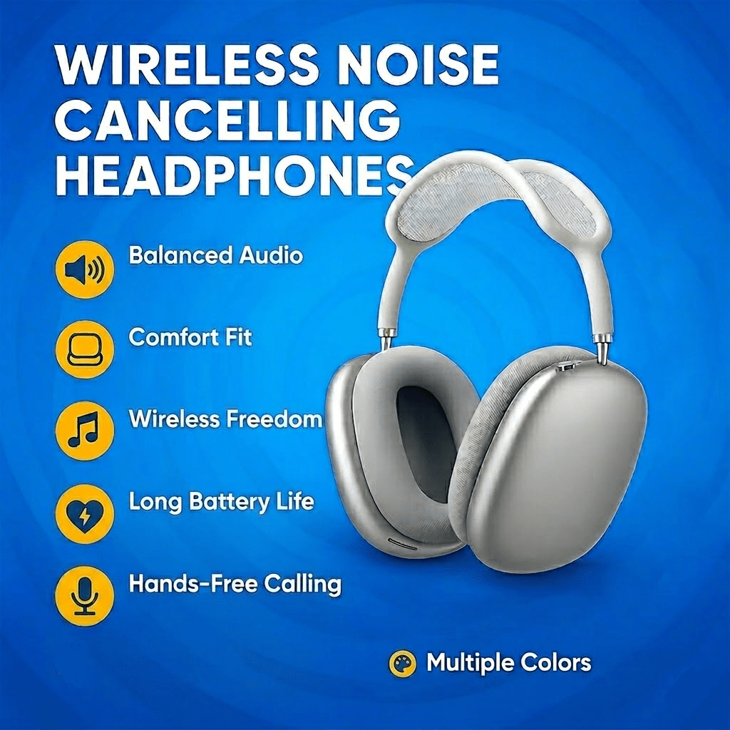 Headphones Noise Cancelling Wireless Over-Ear Bluetooth Audio - Oracle Gifts