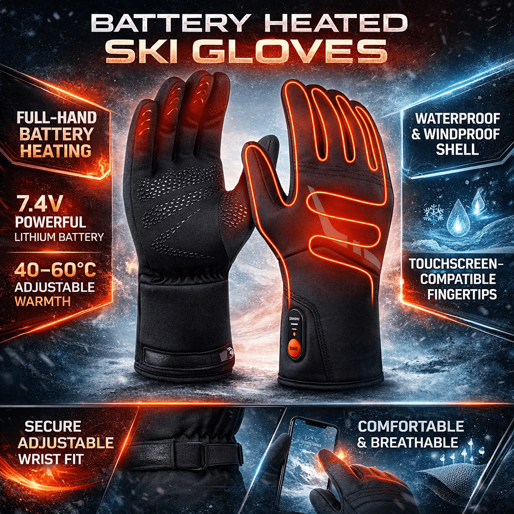 Heated Gloves Battery Powered Waterproof Touchscreen Winter Gloves - Oracle Gifts