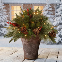 LED Evergreen Urn Filler Festive Holiday Decor - Oracle Gifts