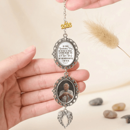 On Your Graduation Day My Heart Is There - Custom Tassel Photo Charm - Oracle Gifts
