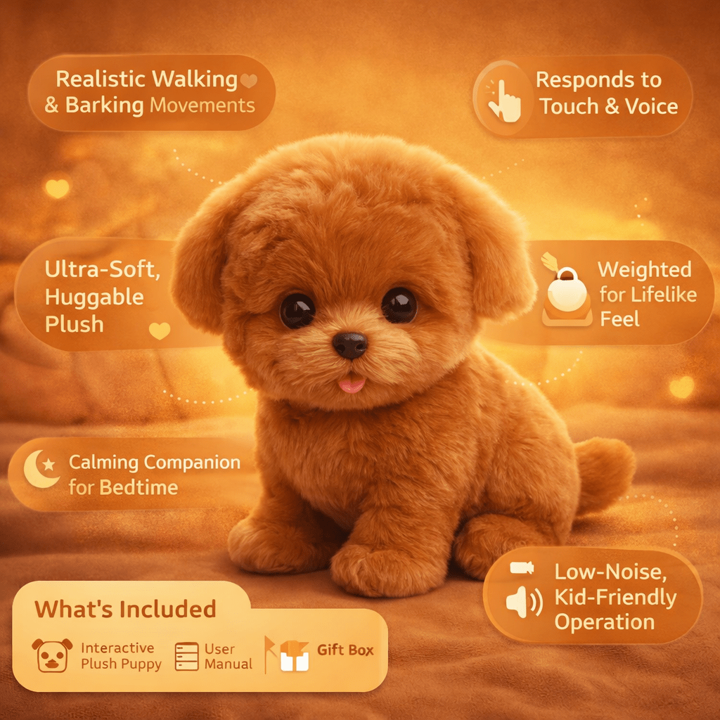 Plush Toy Interactive Puppy Walking Barking Soft Dog - Oracle Gifts