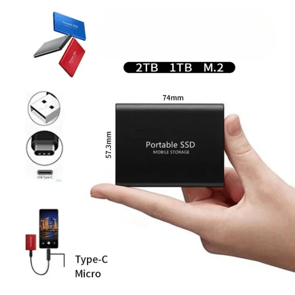 SSD Portable External Drive 512GB Fast Compact USB C Storage - Oracle Gifts
