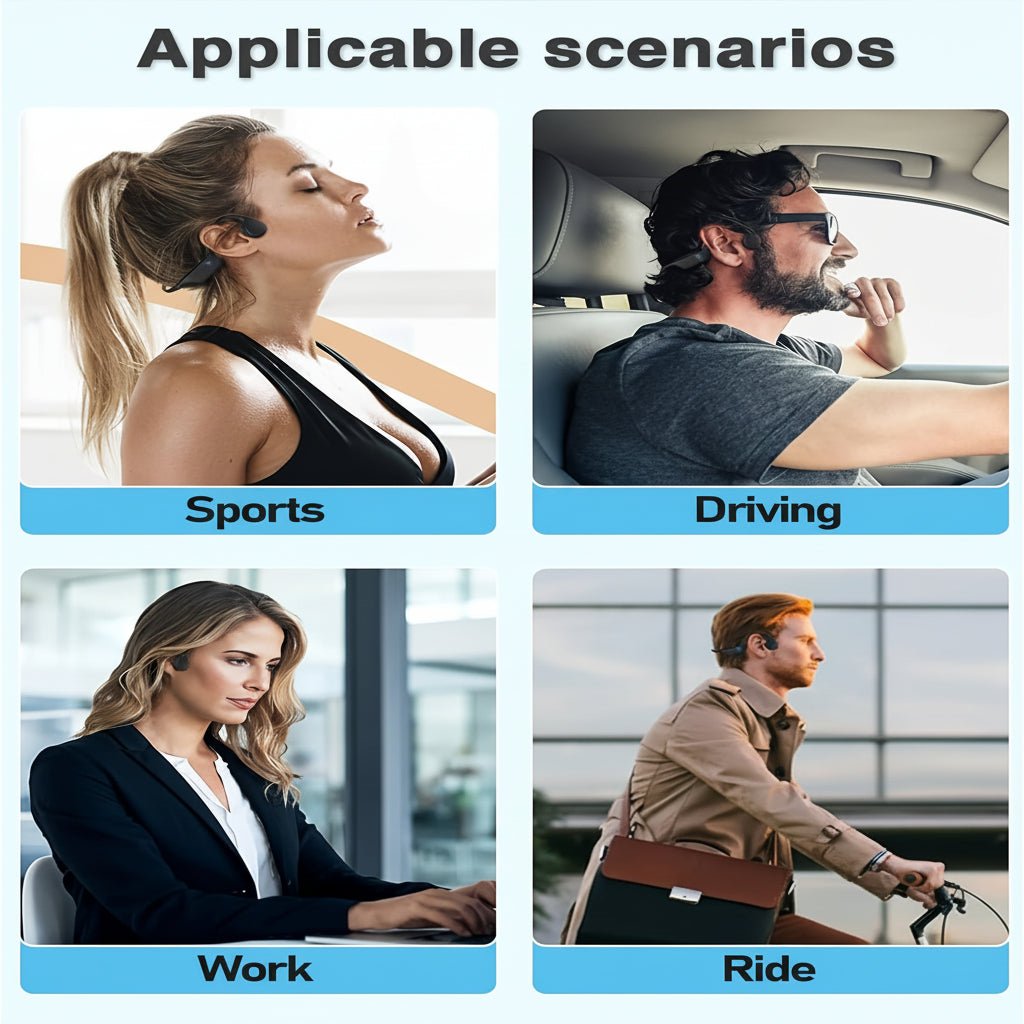 Wireless Bone Conduction Headphones USB Charging Open Ear Sport - Oracle Gifts