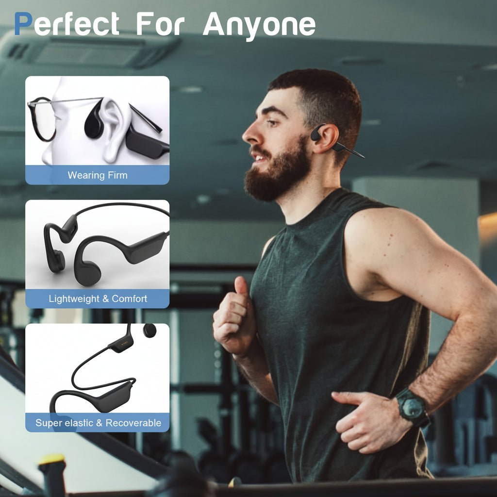 Wireless Bone Conduction Headphones USB Charging Open Ear Sport - Oracle Gifts